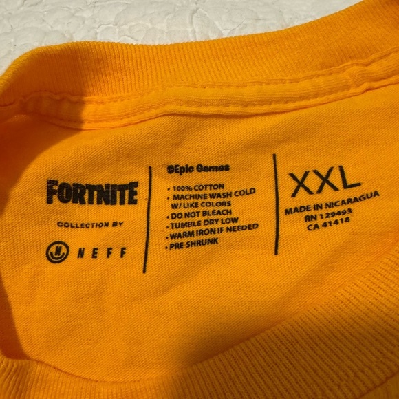 Fortnite Neff long sleeve gold T Shirt. Size XXL - Picture 4 of 6